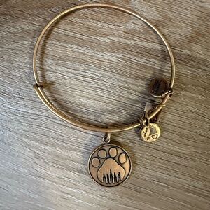 Alex and Ani  Gold Paw Print Bangle Bracelet
